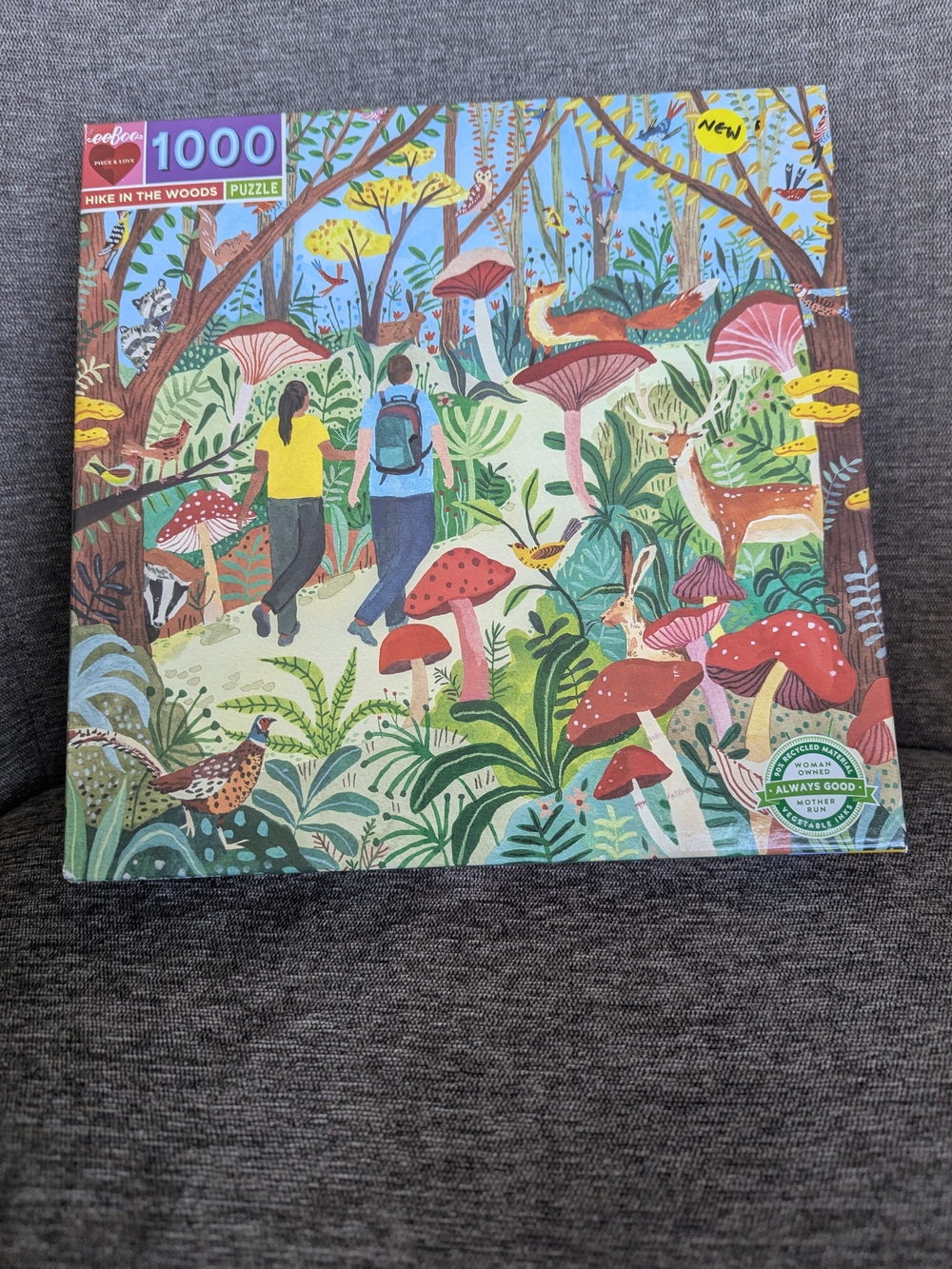 eeBoo 'Hike in the Woods' 1000-Piece Puzzle - Colorful Forest Scene